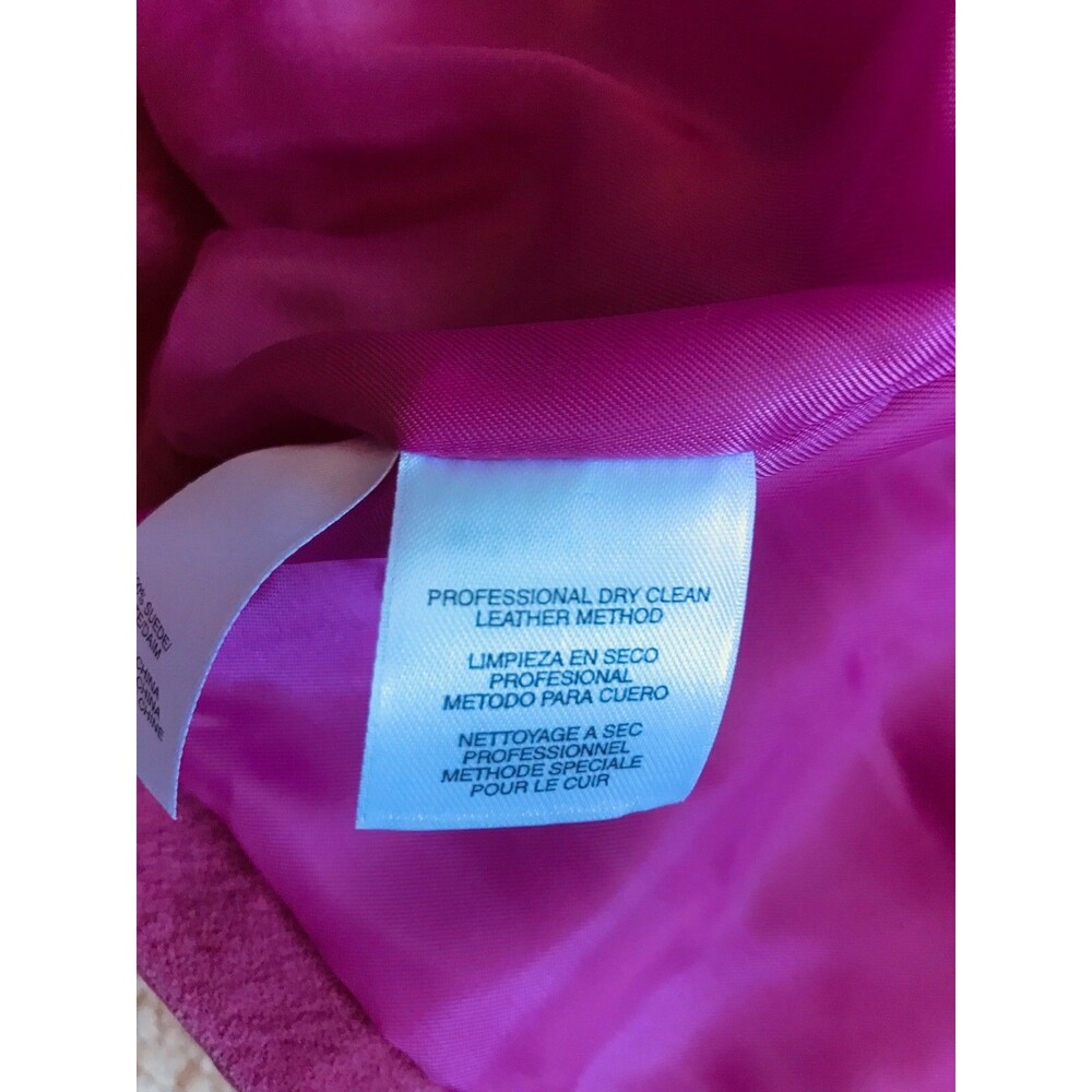 JONES New York Fuchsia Pink Suede Leather Blazer Jacket Button Front VINTAGE NWT - Picture 10 of 14